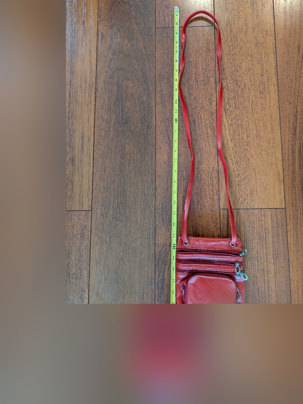 Red Leather Crossbody Strap